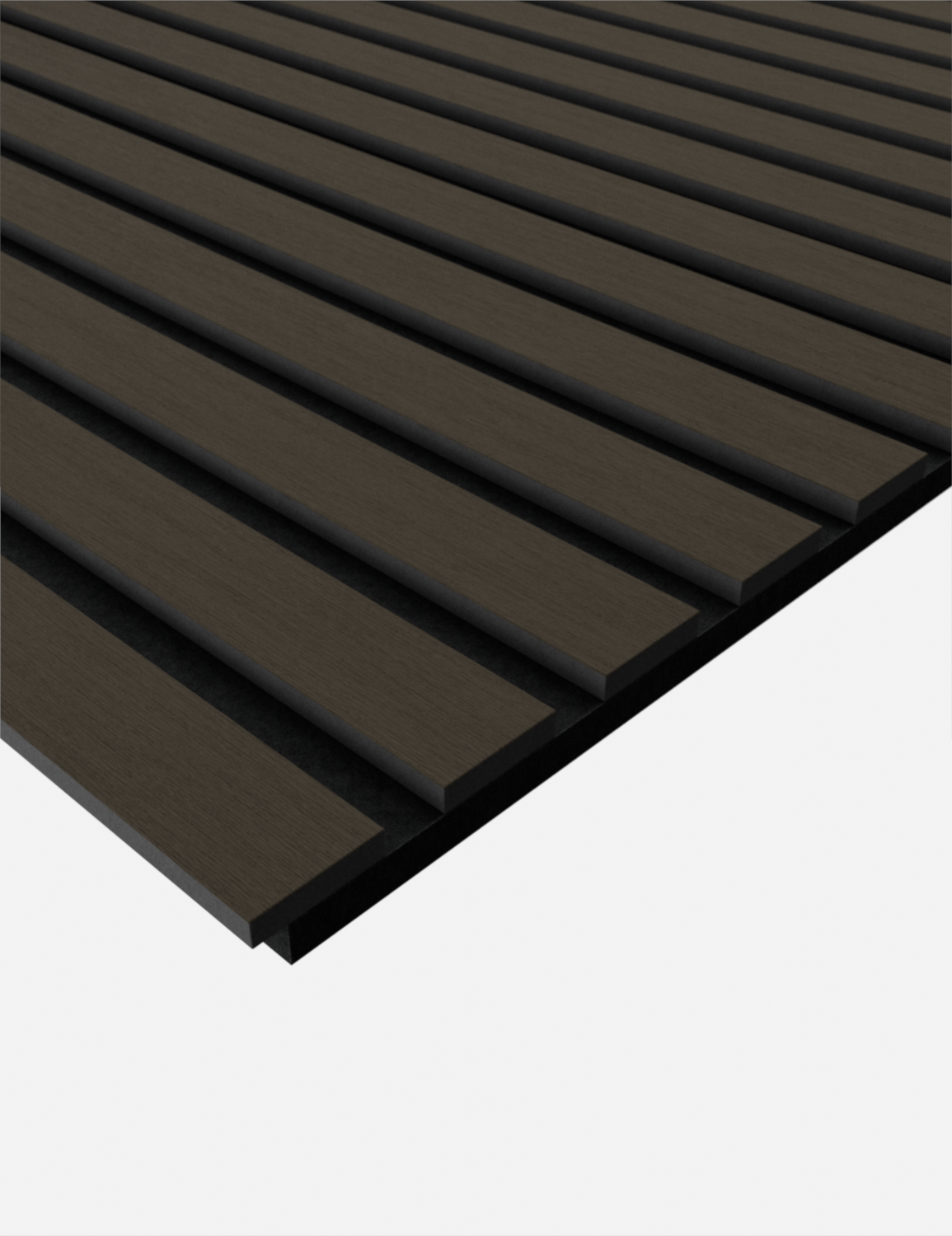 Akustikpaneel Eiche Dunkel MDF Schwarz Leicht - Filz Schwarz - 240cm