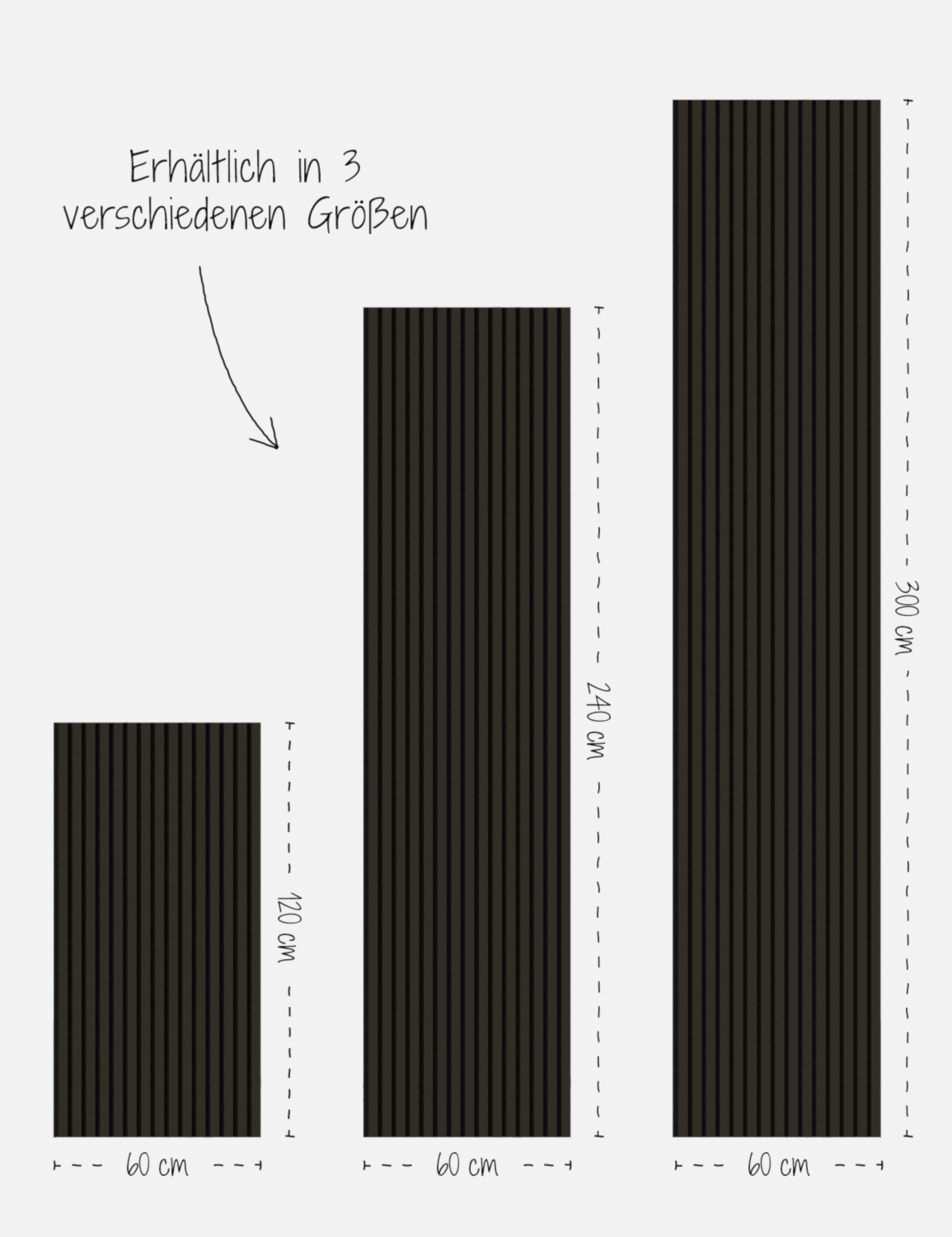 Limited Akustikpaneel Eiche Dunkel MDF Schwarz Leicht - Filz Schwarz - 300cm